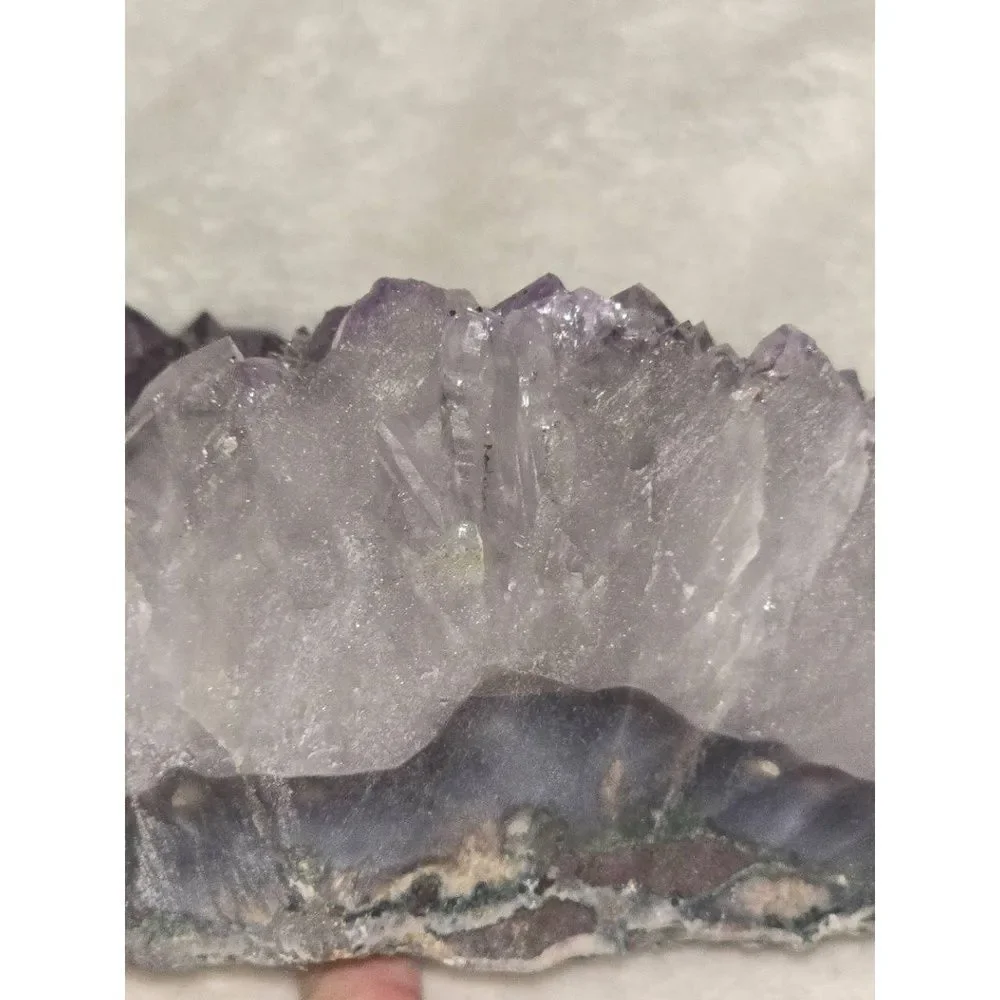 Natural Amethyst Crystal Geode Tea Light Holder LED Flameless Candle Home Decor